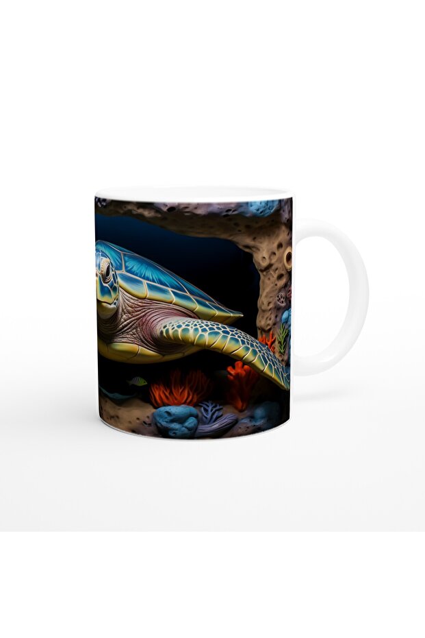 كوب على شكل سلحفاة بحرية باللون الأزرق الداكن - 3