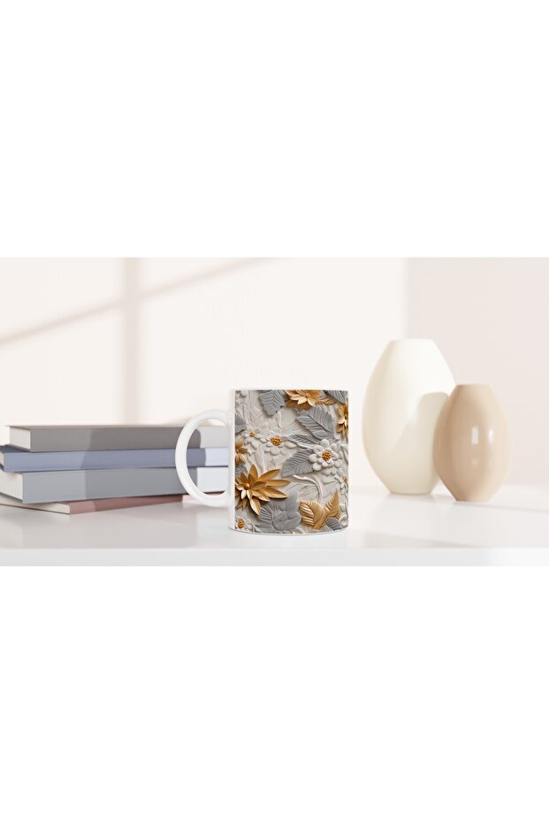 كوب على شكل زهرة لامعة من أوراق الذهب - 6