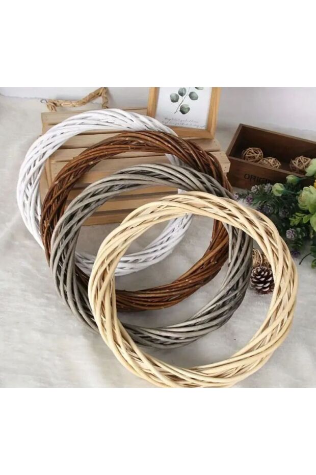 Bambu Kapı Çelengi, Kapı süsü, Kapı süsü yapımı, Kendin Yap Kapı Süsü, Saman Rengi, 25 Cm - 5