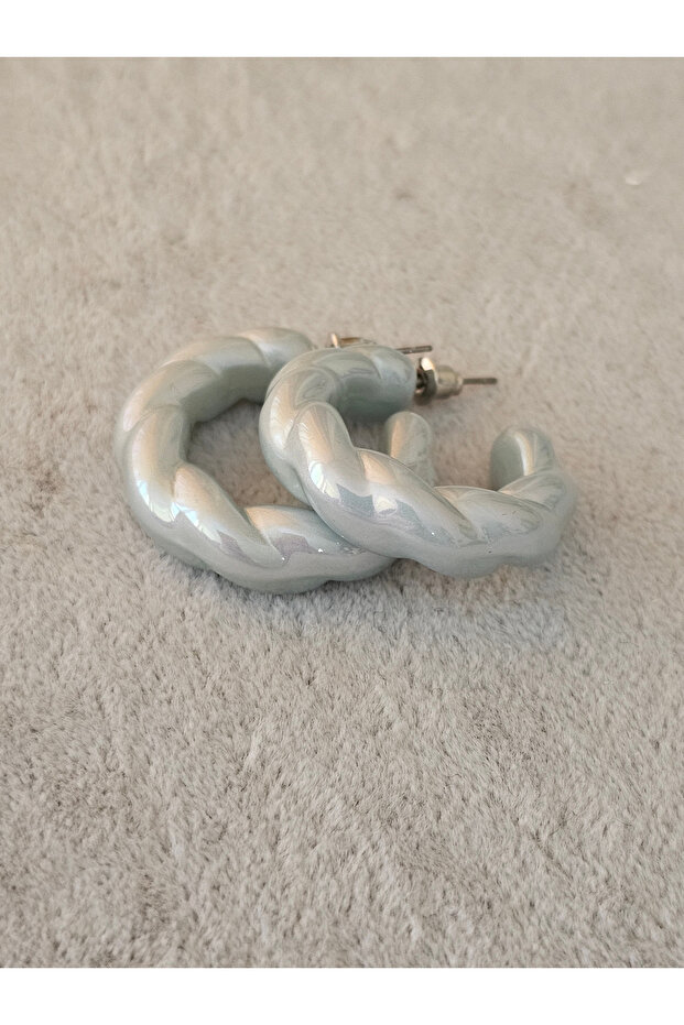 Pearlescent Acrylic Twist Hoop Earrings