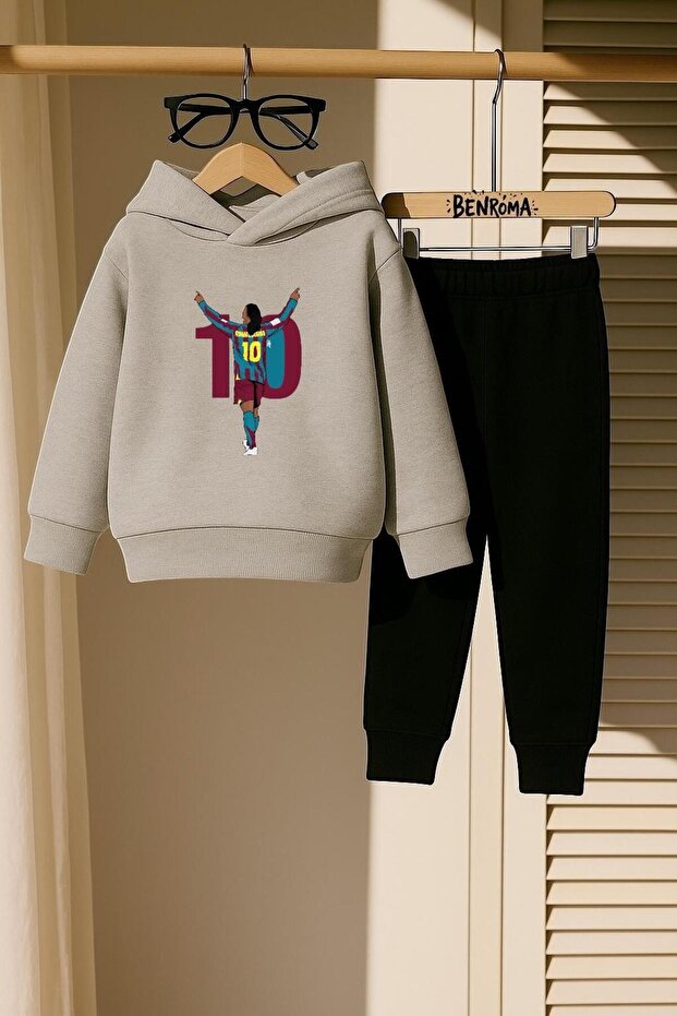 Soccer Player Printed 3 Thread Children's Tracksuit Set