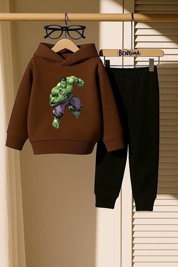 Hulk Printed 3 Thread Children's Tracksuit Set