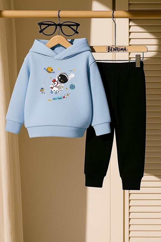Astronaut Printed 3 Thread Children's Tracksuit Set