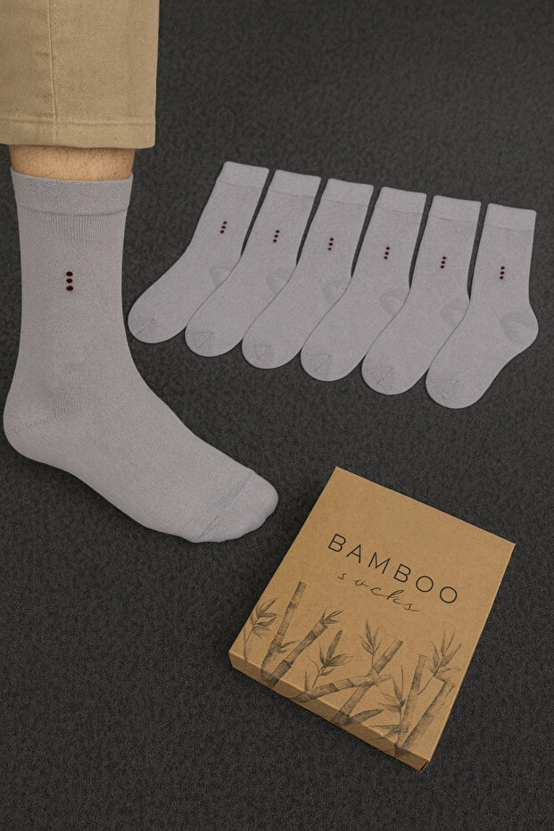 6 Pieces Boxed Men's Bamboo Socks Ll.Br2278.001