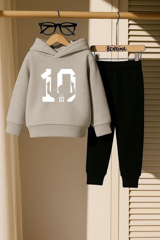 Soccer Player Printed 3 Thread Children's Tracksuit Set