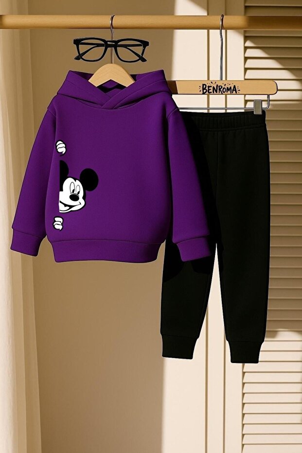 Comic Book Character Printed 3 Thread Children's Tracksuit Set