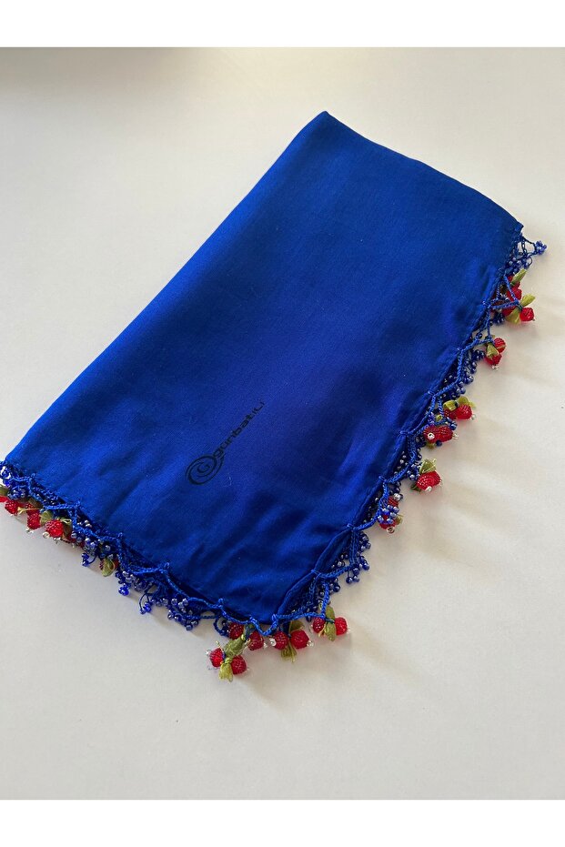 Handmade Cherry Embroidery Writing Edge Beaded Cheesecloth Handcrafted Embroidery 100X100Cm 4 Edges Embroidered