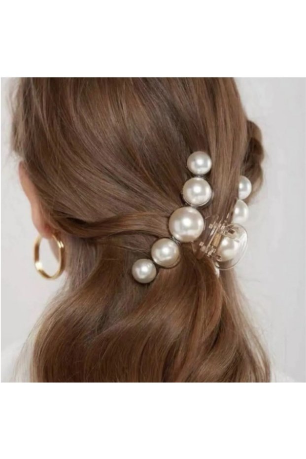 Pearl Latch Buckle Large Size Hair Clip Girl Child Buckle Women