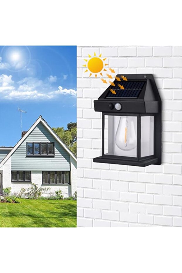 Solar Induction Wall lamp Warm Light, Wireless Dusk to Dawn Motion Sensor LED Sconce Lights IP65 Waterproof.