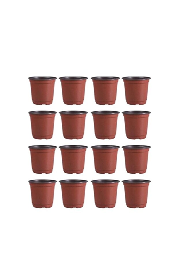 Yardwe 30PCS Nursery Pot/Pots - Plastic Durable Breathable Holder Seedlings Flower Plant Container - Diameter 150mm (Brown)