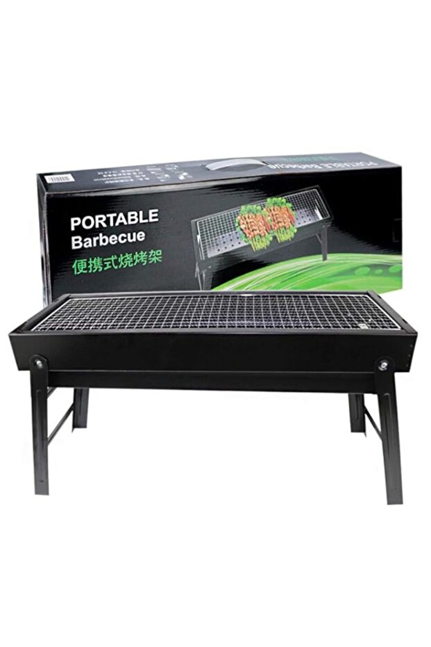 Yolu Portable Folding Charcoal Barbecue Grill Stainless Steel Thickened BBQ Grill for Home Garden B