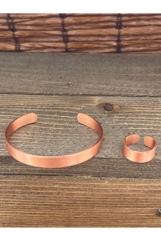 Adjustable Measure Pure Copper Bracelet Ring Set Copper Bracelet Copper Ring Set
