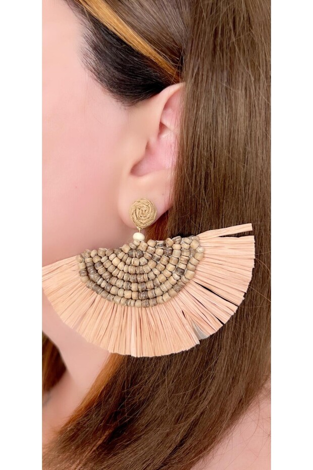 Diva Charm Hasır Yelpaze Küpe - 1