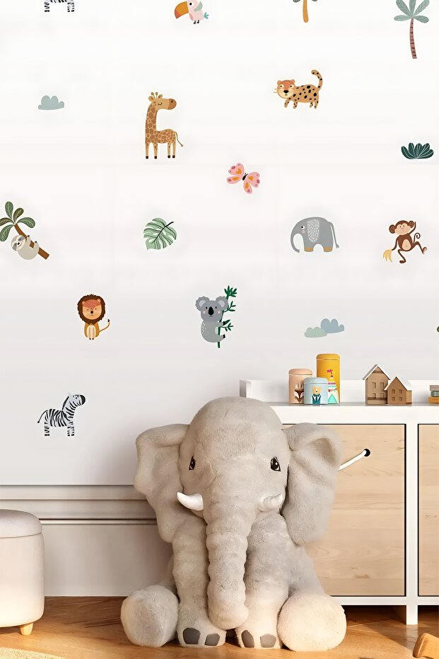 Fun Safari Kids Room Wall Sticker Set