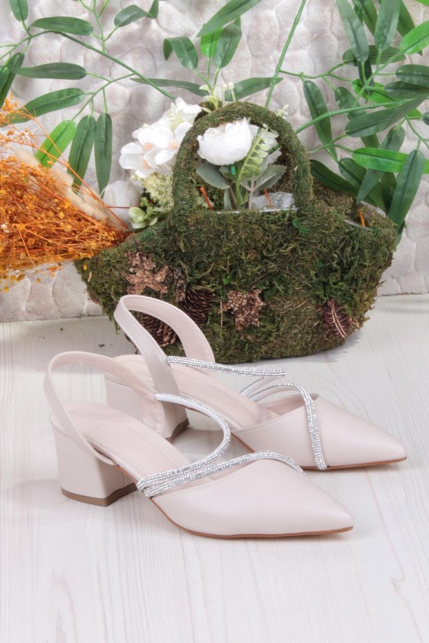 110-415 Piping Stone Low Thick Heeled Women's Shoes