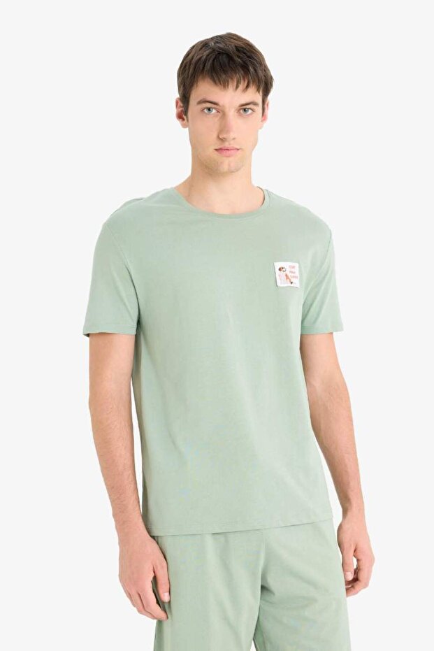 Pijama Takımı Baskılı Kısa Kollu Üst Şort F6184AX25SP - 4