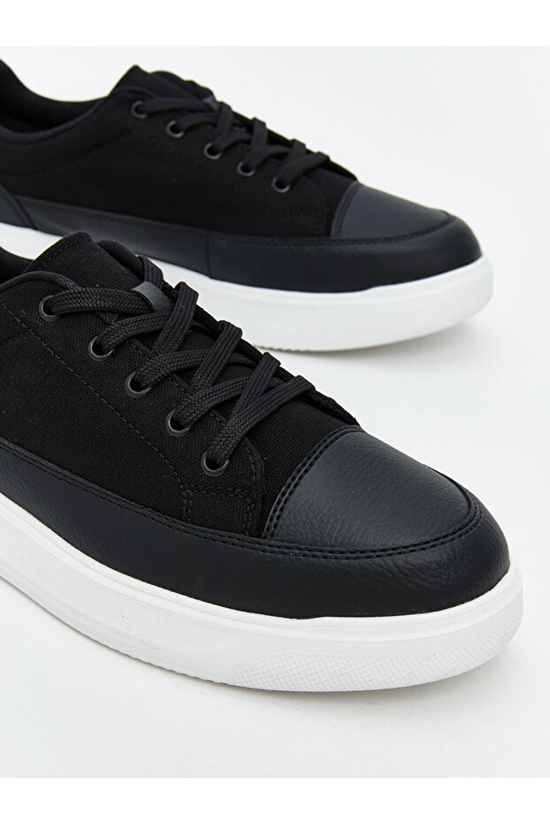 Siyah Bağcıklı Erkek Spor Ayakkabı - 3