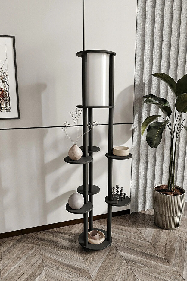 Volante Raflı Lambader Siyah, 1. Sınıf MDF ve PVC Başlık - 2