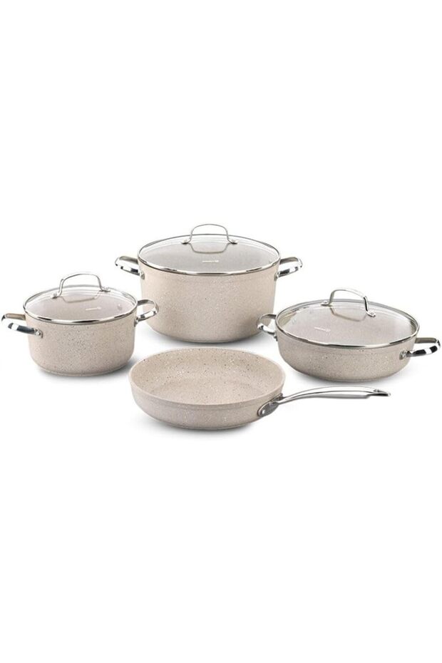 Granita 7 Pieces Non-Stick Cookware Set | Forged Aluminum Granite Coated Induction Base Cook