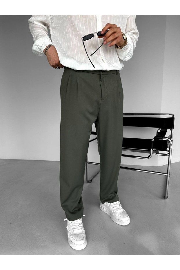2025 Pleated Comfortable Vintage Classic Wide Leg Baggy Pants Pl15