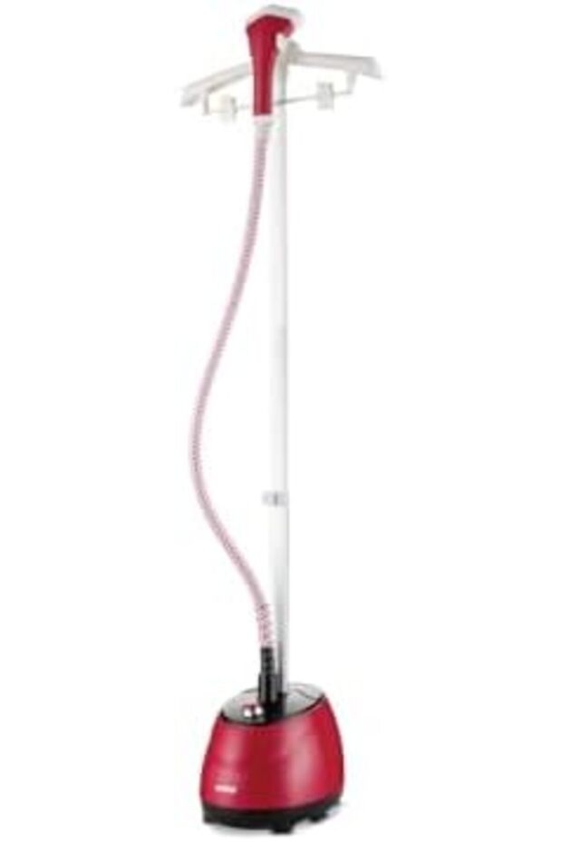 Steam Iron for Clothes 1800W with Adjustable Telescopic Pole and Safety Features (Red)