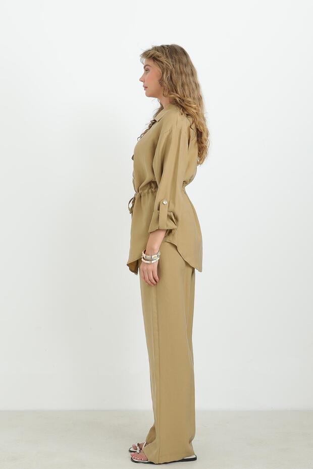 Women's Belt Detailed Modern Cut Suit -32376Tks