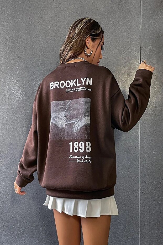 Design Brooklyn1898 Back Back Printed Crew Neck Sweatshirt