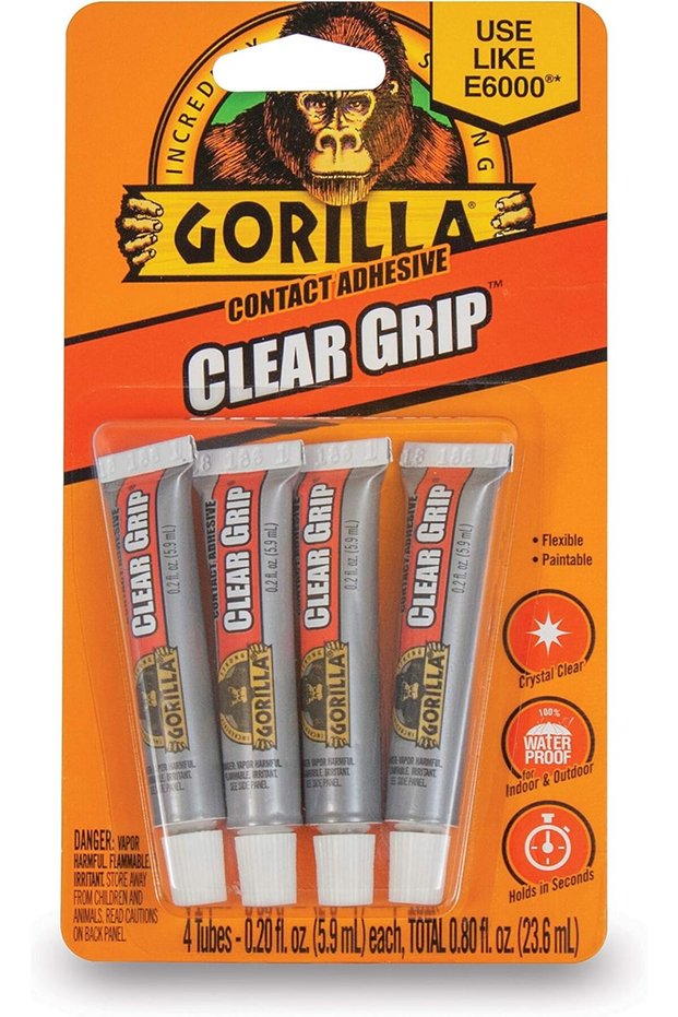 Clear Grip Waterproof Contact Adhesive Minis, Four .2 Ounce Tubes