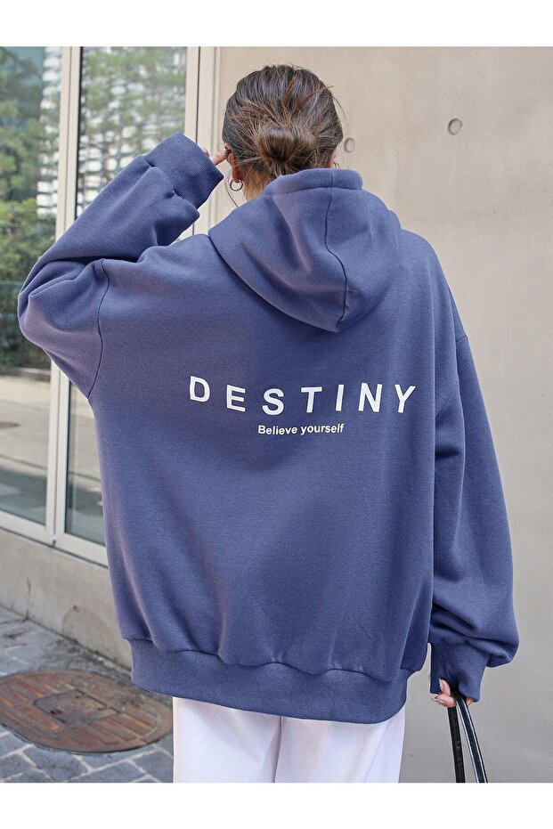 Hooded Unisex Bhm Back Printed Oversize Sweatshirt