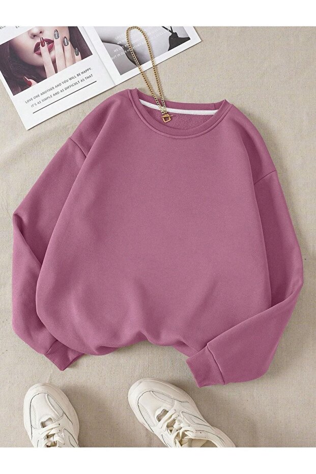 Unisex Crew Neck Oversize Winter Sweatshirt Hoodie