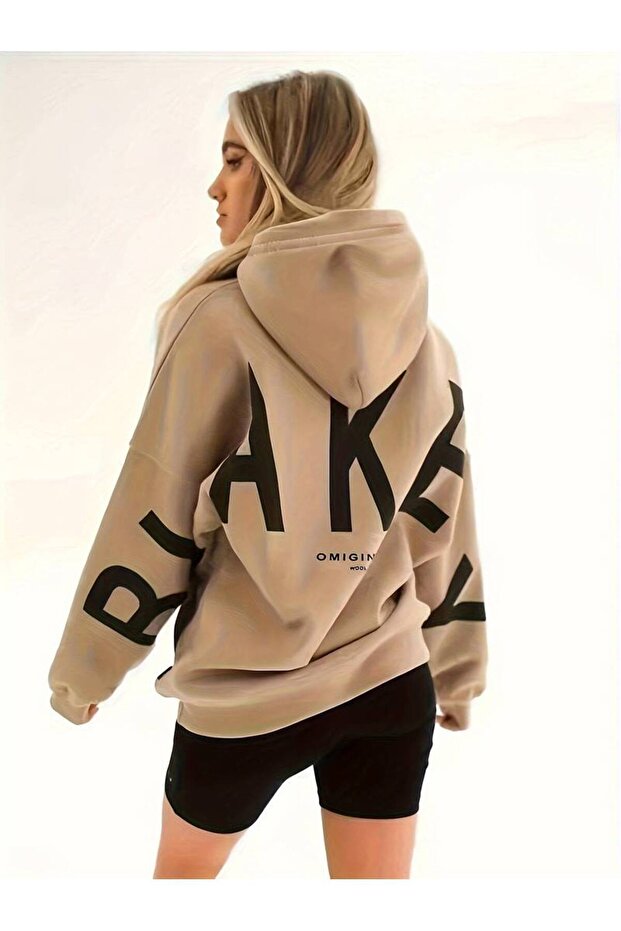 Unisex Plus Size Blake Printed Hooded Oversized Sweatshirt Hoodie