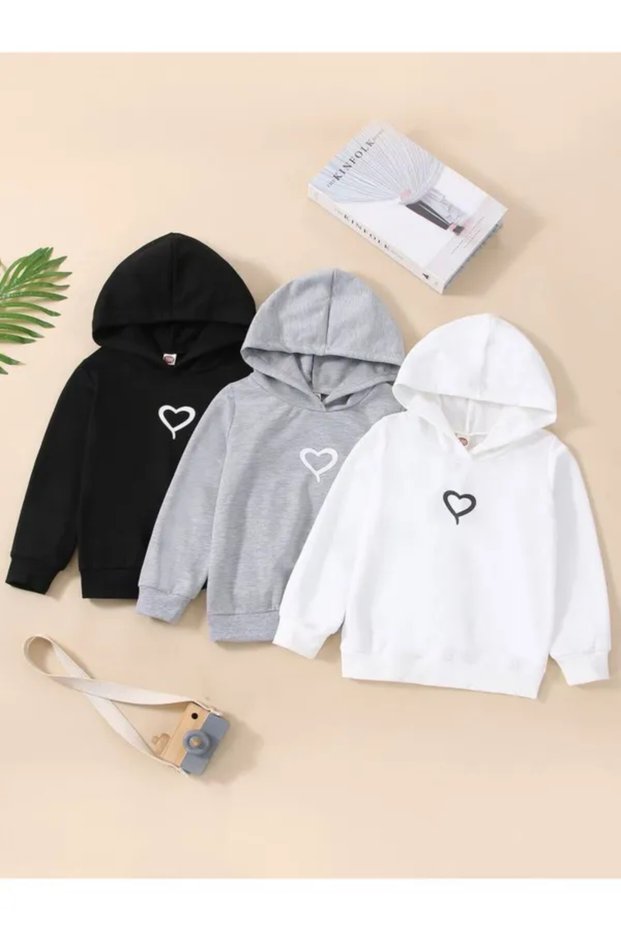 Children's Heart Printed 3-Piece Sweatshirt Hoodie