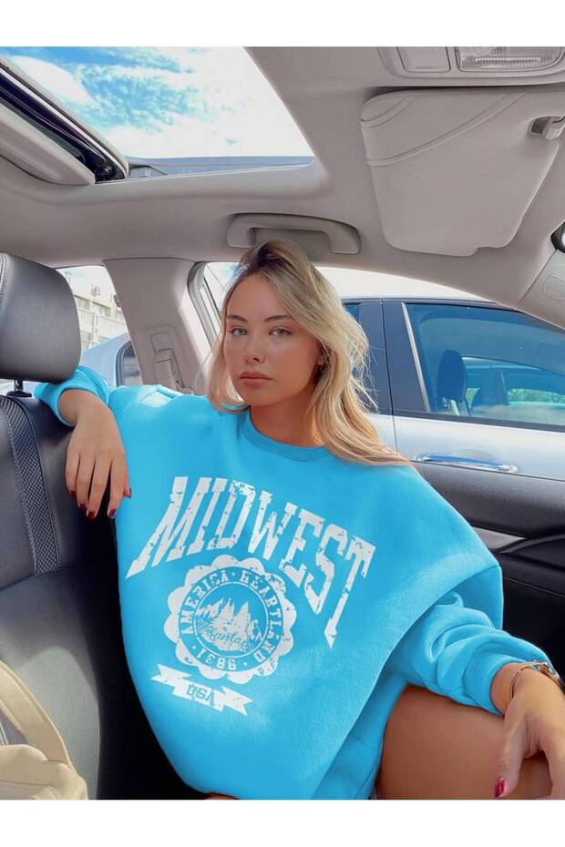 Women's Midwest Printed Oversize Sweatshirt Hoodie