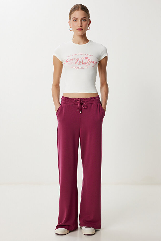 Wide Leg Modal Sweatpants Lub0070 Purple