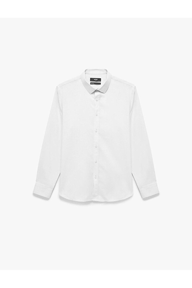 Half Italian Collar Long Sleeve Slim Fit Classic Shirt (Aw 25)