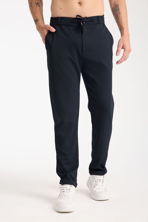 New Season Slim Fit Belt Pieces and Elastic Casual Drawstring Trousers Ip13 Laci