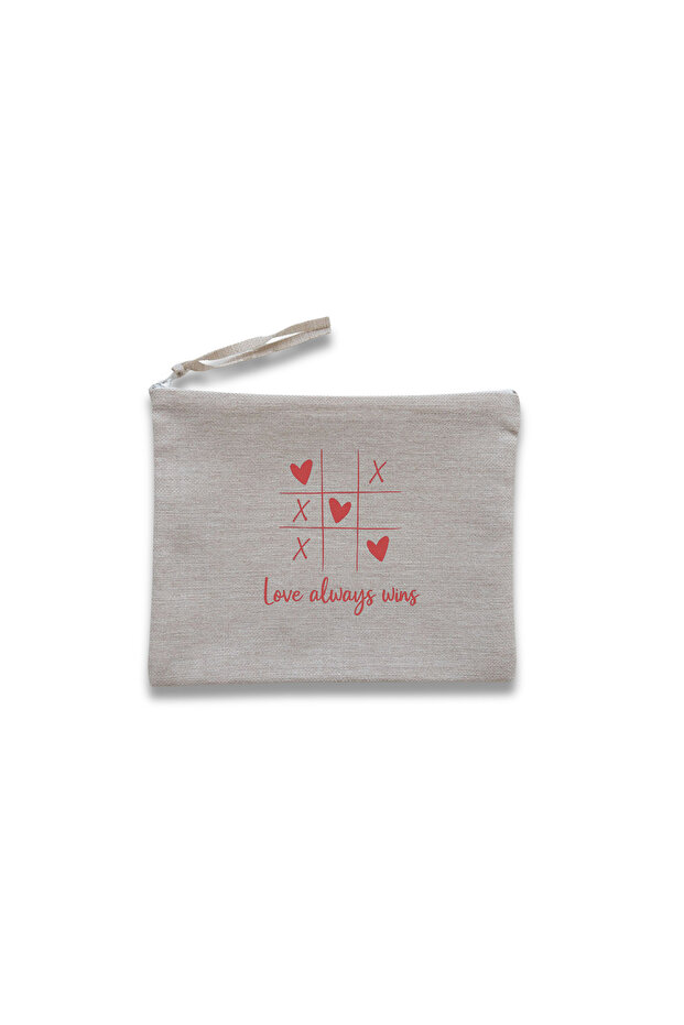 Love Always Wins Printed Zippered Makeup Bag & Inside Purse Organizer 20X25