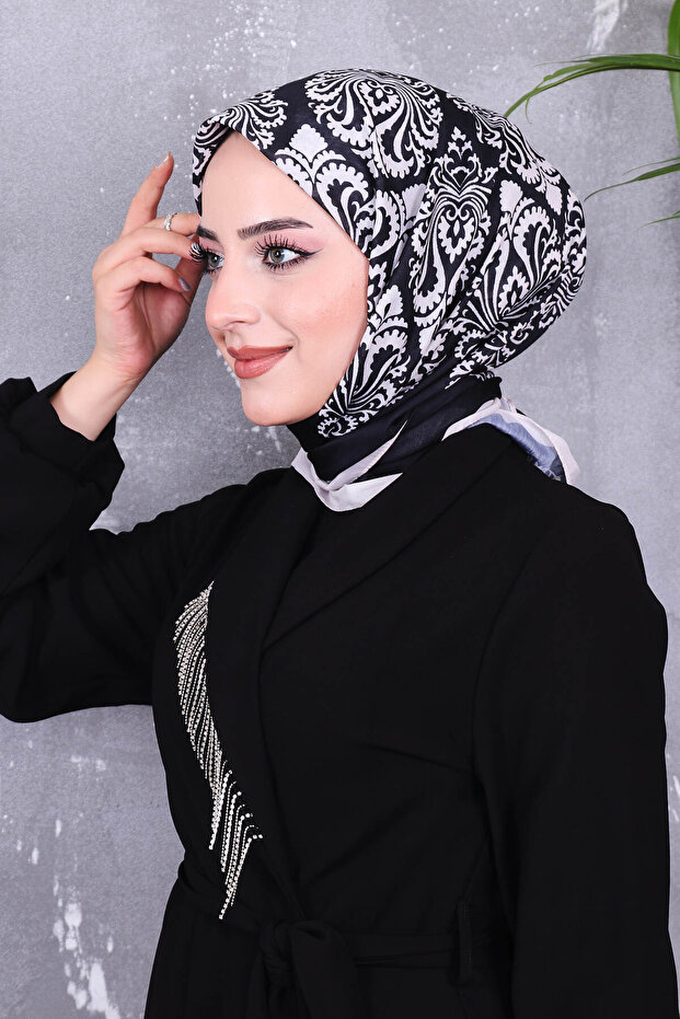 وشاح منقوش من القطن الناعم - 3