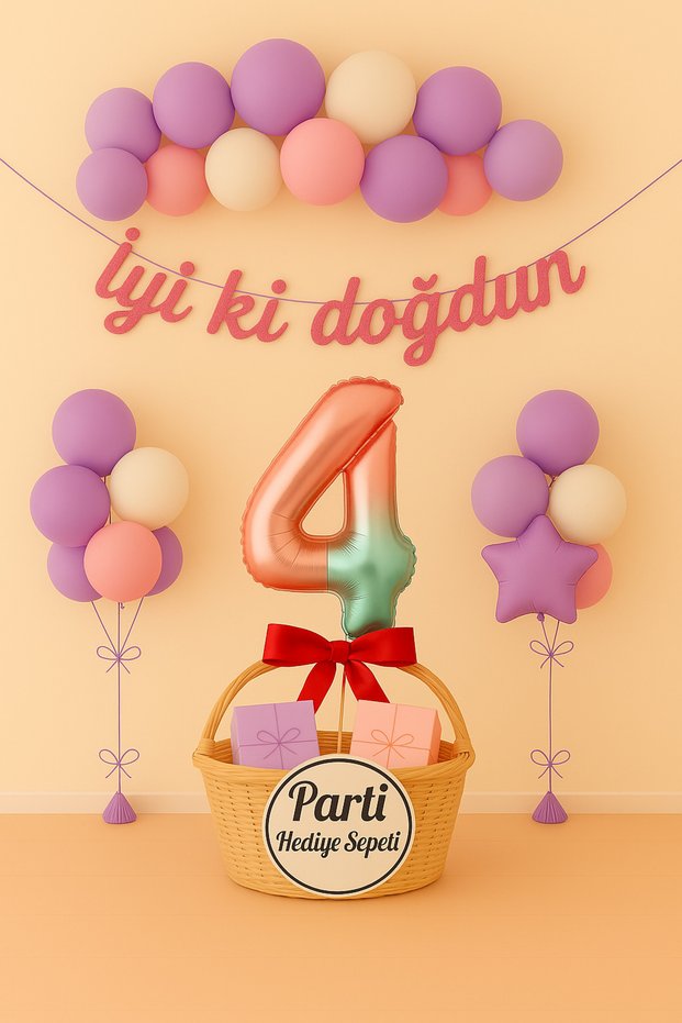 Birthday Ornaments Balloon Set | 1–9 Figures for All Ages Foil, Pastel Pink-Lilac
