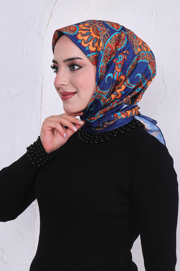 وشاح منقوش من القطن الناعم - 3