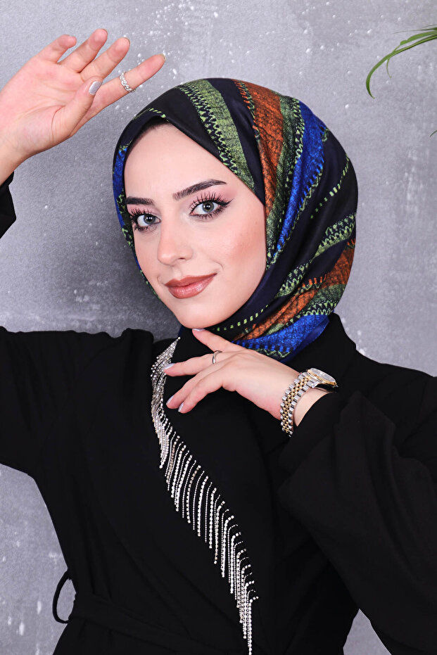 وشاح منقوش من القطن الناعم - 6