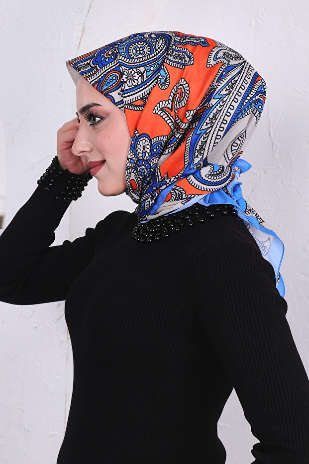 وشاح منقوش من القطن الناعم - 3