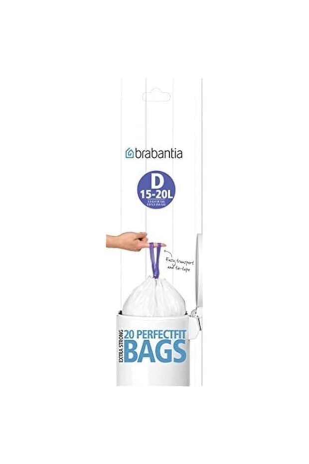 Brabantia Smartfix Bin Liners, Size D, 15 Litre, 20 Bag Roll by Brabantia