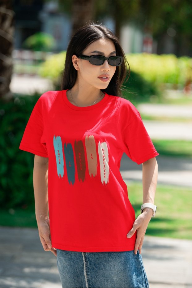Men/Women There Is Beauty in Simplicity Transfer Printed Round Neck Short Sleeve T-Shirt