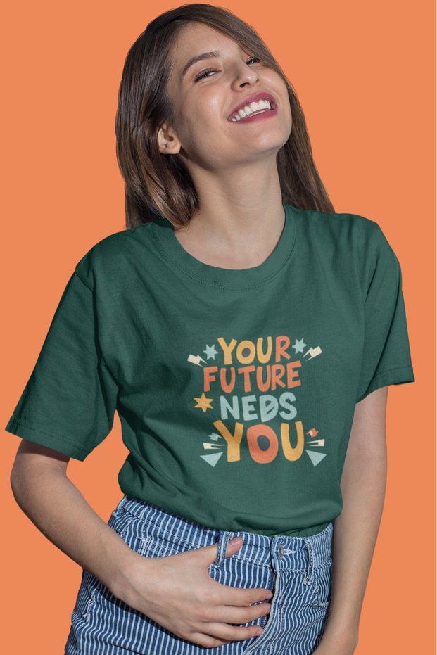 Men/Women Your Future Neds You Transfer Printed Round Neck Short Sleeve T-Shirt