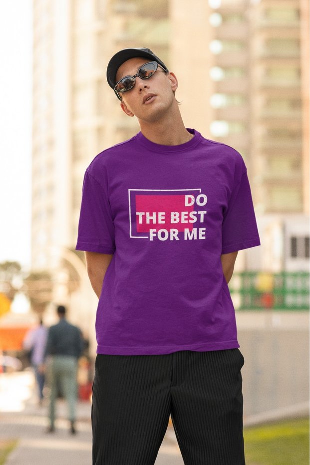 Men/Women Do the Best for Me Transfer Printed Round Neck Short Sleeve T-Shirt