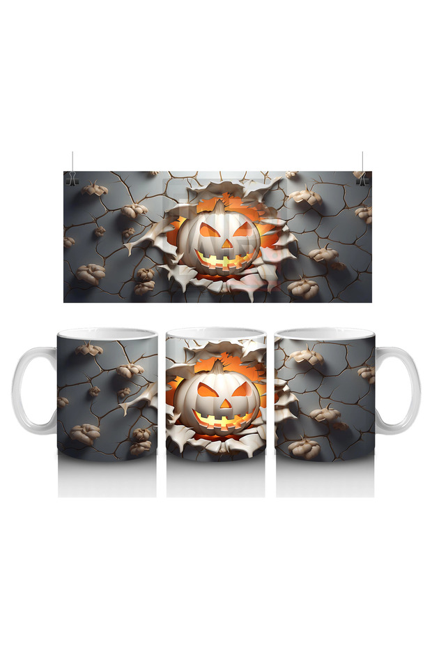Pumpkin Throwing through the Exploding Wall – Gift Coffee Mug - 1