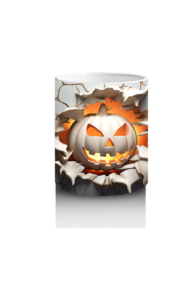 Pumpkin Throwing through the Exploding Wall – Gift Coffee Mug - 3