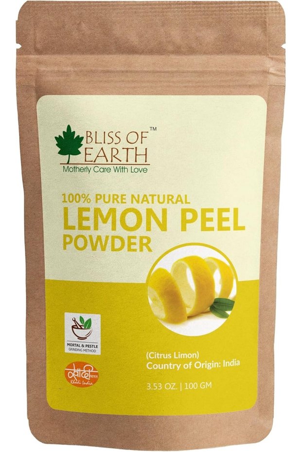 Pure Lemon Peel Powder, Facial Scrub Brightening Care, 100g | Natural Exfoliating Formula