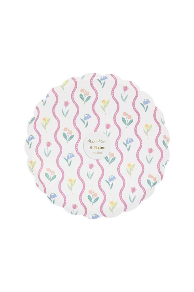 - Bloomsbury Çiçek Desenli Tabaklar - M - 8 Adet - 5